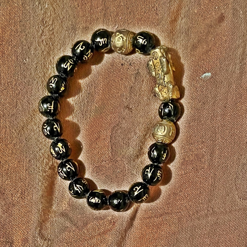 Buddha Black Obsidian Bracelet